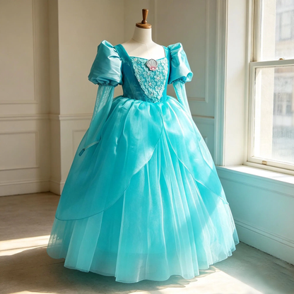 Ariel Little Mermaid Princess Costume Dress,Kids Tulle Ball Gown,Girls Cosplay Halloween,Birthday Party Outfit