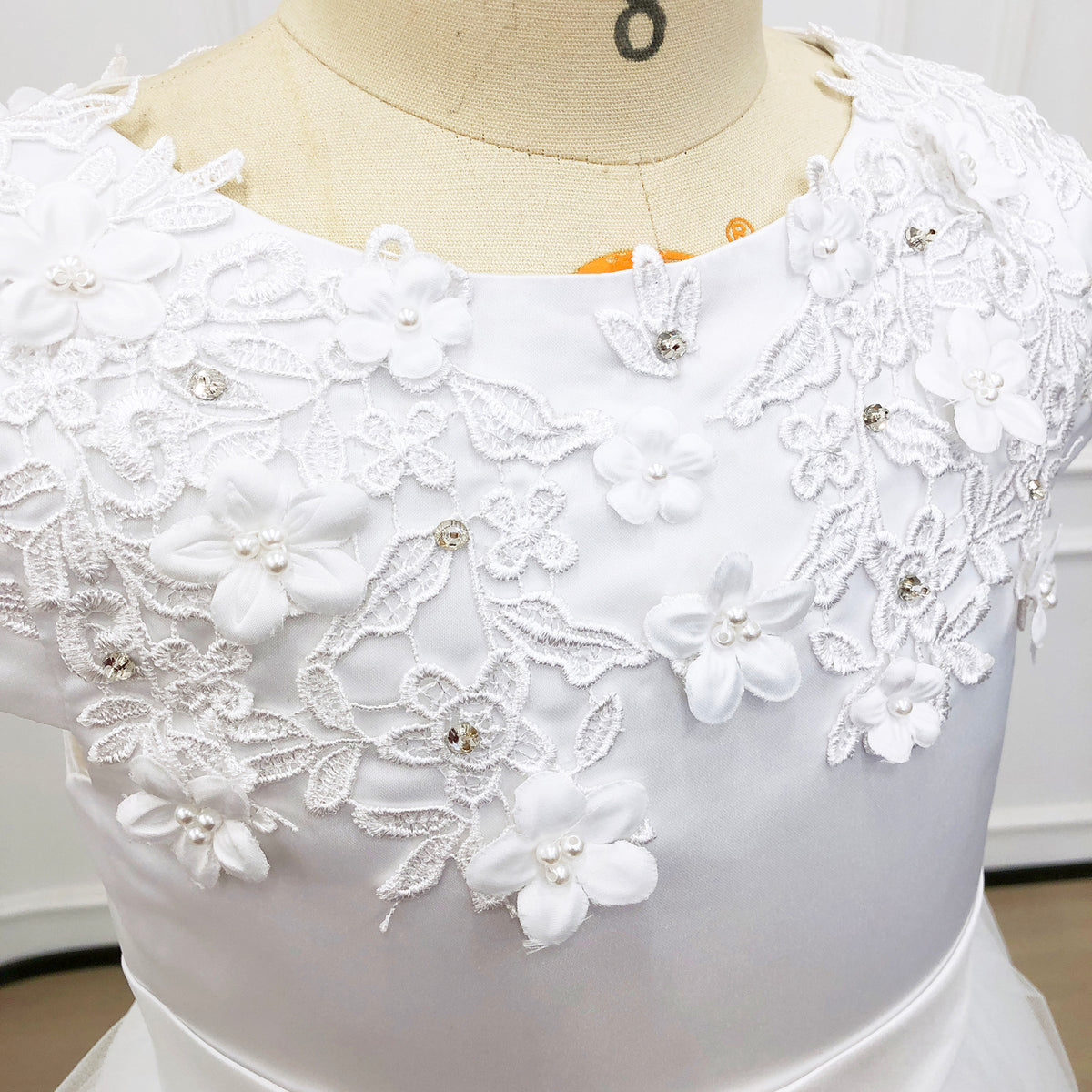 Personalized White 1st Communion Dresses for Girls |Holy Communion Dress|Baptism Gown | Tulle Flower Girl Dresses  |Junior Bridesmaid Dress