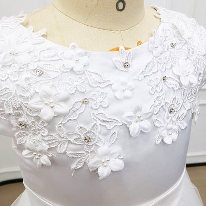 Personalized White 1st Communion Dresses for Girls |Holy Communion Dress|Baptism Gown | Tulle Flower Girl Dresses  |Junior Bridesmaid Dress