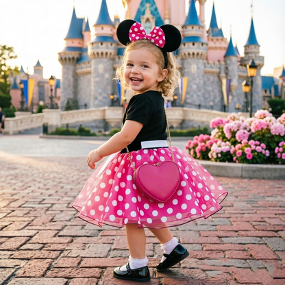 Mouse Inspired Dress, Mouse Ears Headband, ToddlerDress,Tutu Dress,1st Birthday Dress,Baby Girl Mouse Outfits, Girl Birthday Party Dress
