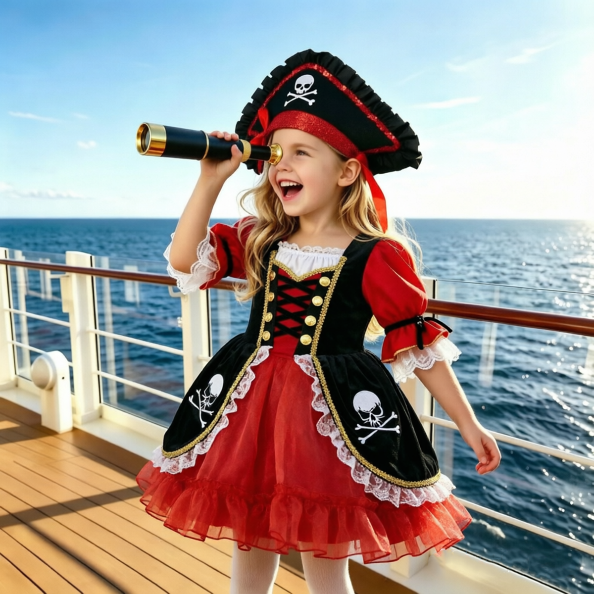 Girls Pirate Costume,Toddler Captain Pirate Costume,Pirate Outfit for Kids,Pirate Costume for Party,Girls Pirate Dress,Pirate Cosplay