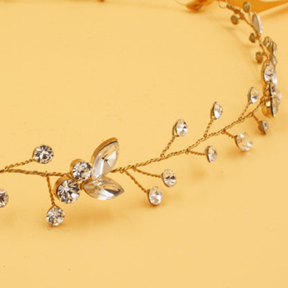 Clear Rhinestone Crystal Pearl Headband Wedding Bridal Silver or gold Hairbands Hair Vine