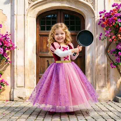Girls Rapunzel Costume, Rapunzel Dress, Rapunzel Tangled Dress,Rapunzel Party Dress,Tangled Party Dress,Tangled Costume,Girls Princess Dress