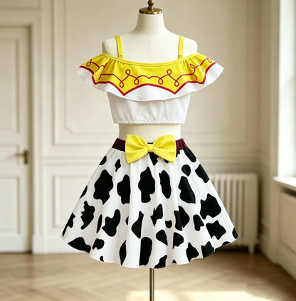 Girls Jessie Two-piece Swimsuit, Kids Disney Swim Beachwear Summer Vacation Outfit,Birthday Swimsuit,Toddler Cowgirl Swimsuit Outfit