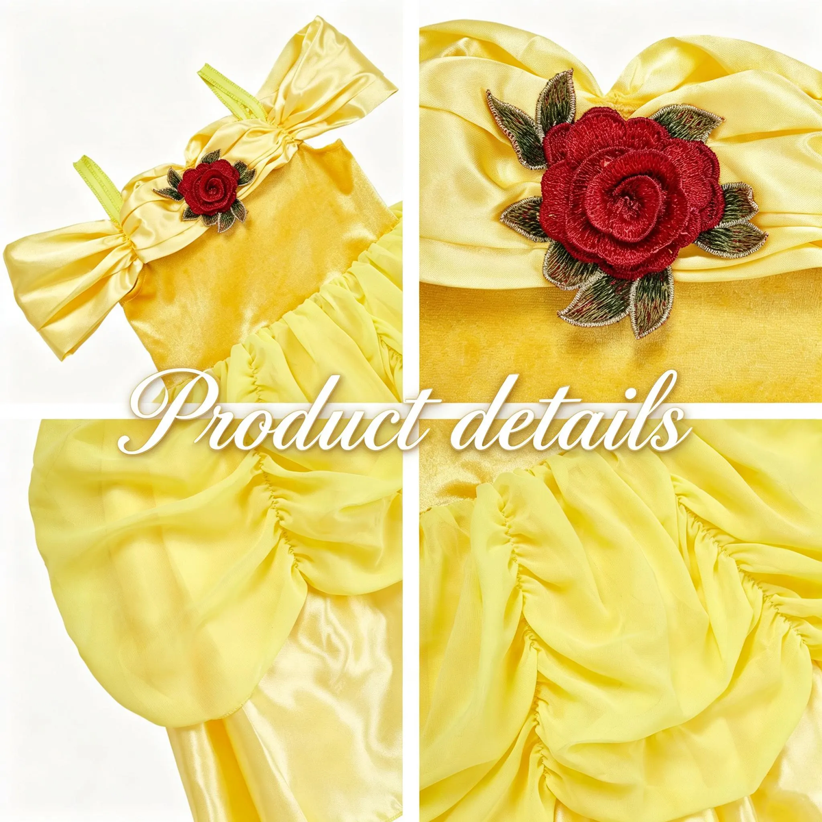 Light up Belle Princess Inspired Dress, Beauty and the Beast Outfit, Kids Princess Gown for Birthday Party, Halloween Cosplay