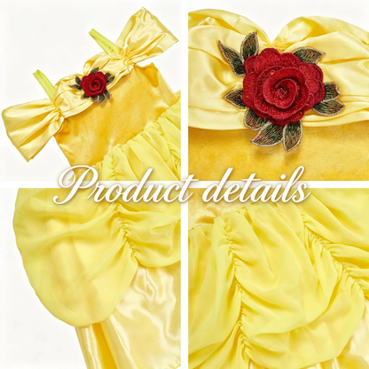 Light up Belle Princess Inspired Dress, Beauty and the Beast Outfit, Kids Princess Gown for Birthday Party, Halloween Cosplay
