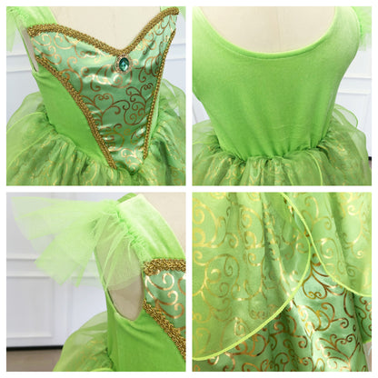 Girls Tinkerbell Costume,Tinkerbell Dress,Green Fairy Dress Girls,Fairy Costume,Tinkerbell Wings,Green tutu Dress,Girls Fairy Tale Costume