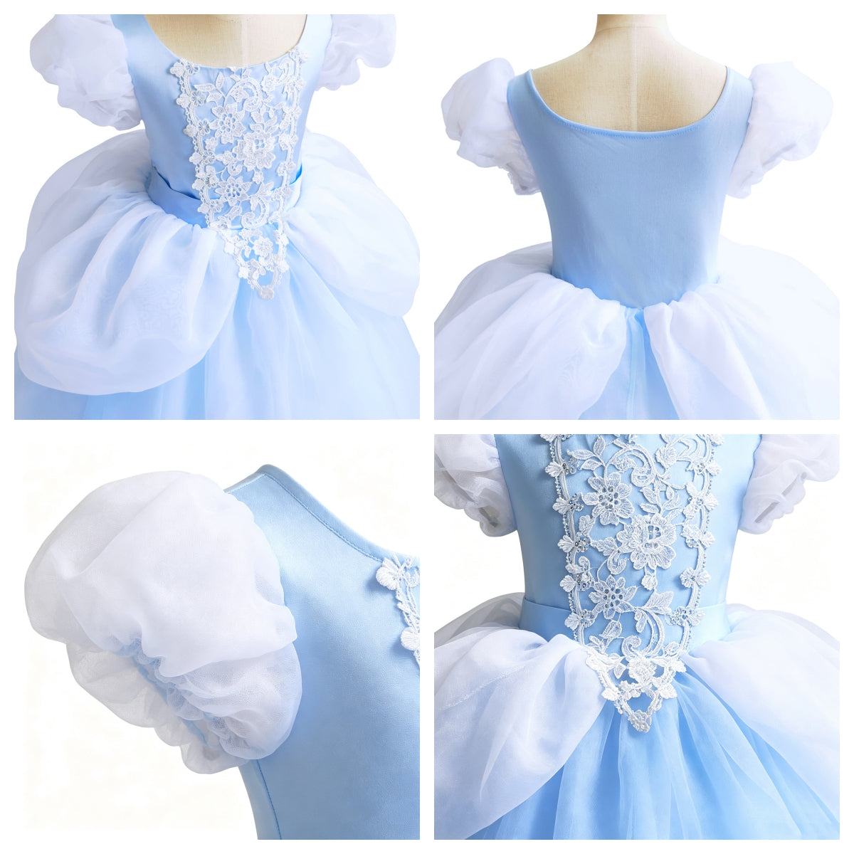 Princess Cinderella Costume, Cinderella Dress,Blue Princess Dress Costume,Flower Girl Dress, Kids Cosplay Outfit,Cinderella Birthday Dress