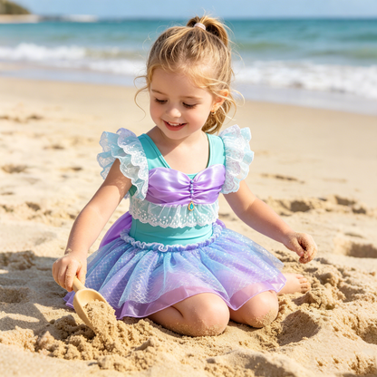 Girls Little Mermaid Swimsuit, Girls Swimwear, Girls Ariel Costume, Kids Swimsuit, Girls Bathing Suit, Baby Girl Swimsuit, Kids Beach Outfit