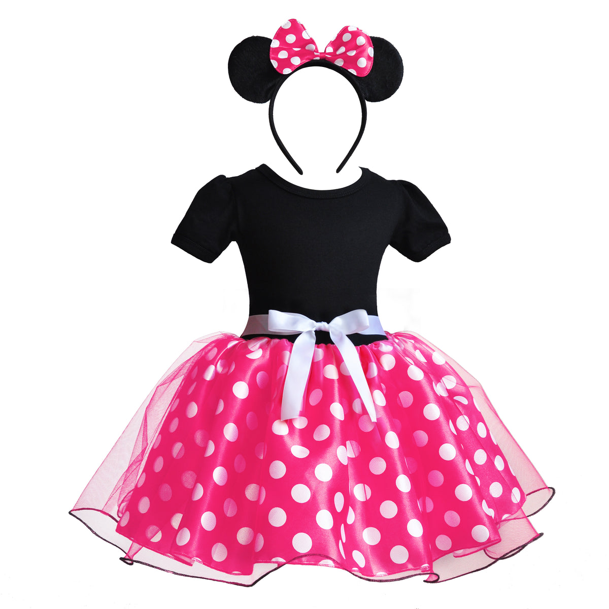 Mouse Inspired Dress, Mouse Ears Headband, ToddlerDress,Tutu Dress,1st Birthday Dress,Baby Girl Mouse Outfits, Girl Birthday Party Dress