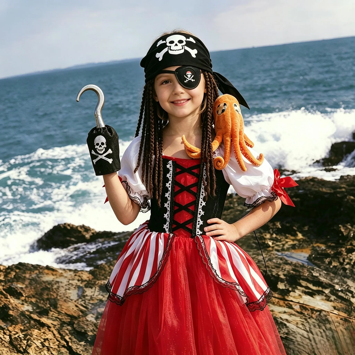 Girls Pirate Dress, Girls Pirate Costume,Kids Pirate Costume,Halloween Kids Party  Dress, Pirate Cosplay,Pirate Princess Dress,Pirate Outfit