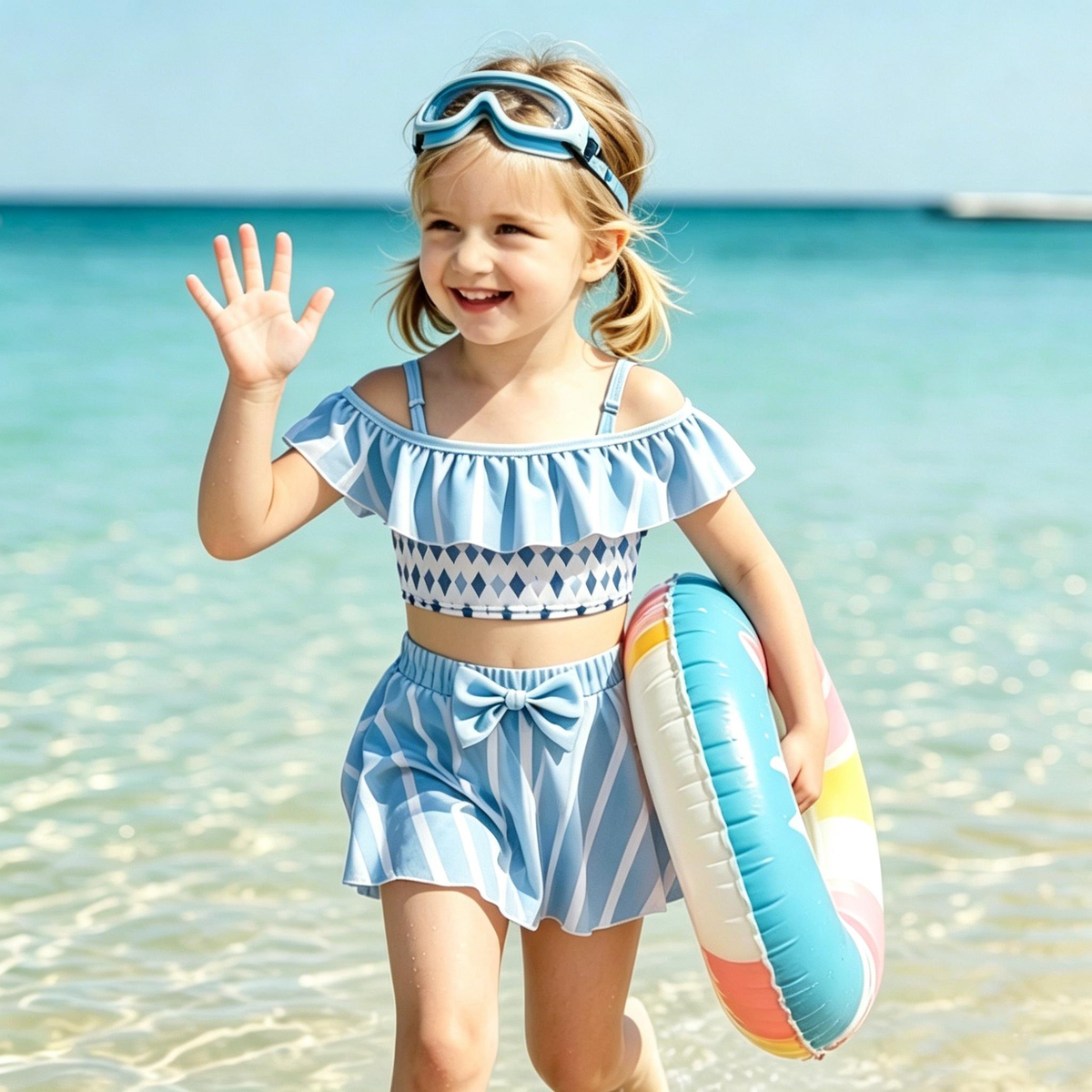 Girls Elsa Swimsuit Set, Girls Bathing Suit,Girls Swimwear,Kids Beach Outfit,Girls Birthday Swim,Kids Swimsuit,Baby Girl Swimsuit