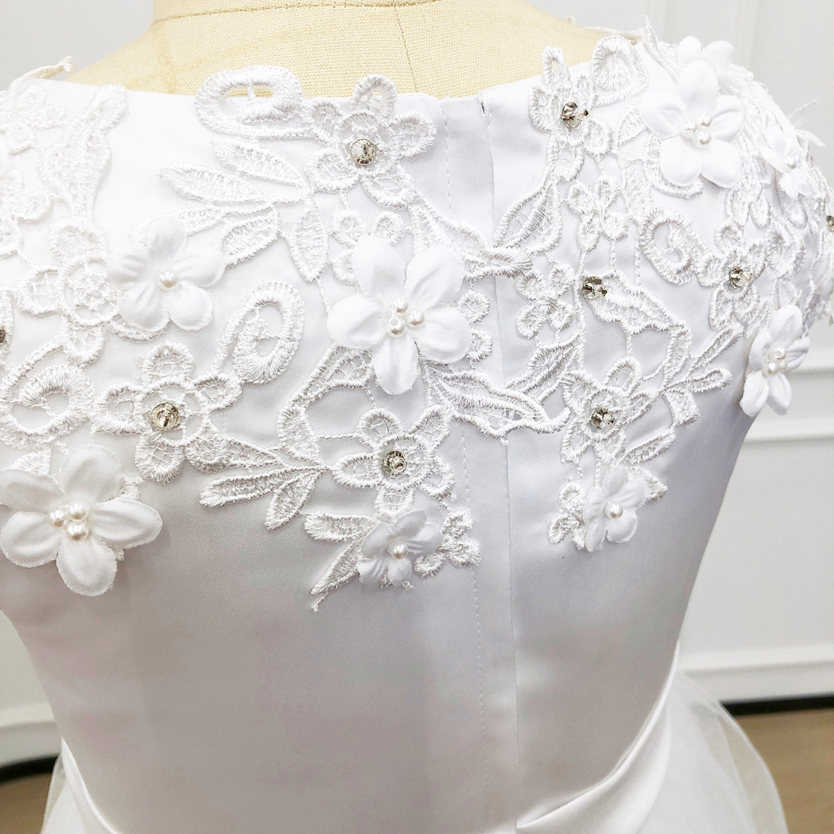 Personalized White 1st Communion Dresses for Girls |Holy Communion Dress|Baptism Gown | Tulle Flower Girl Dresses  |Junior Bridesmaid Dress