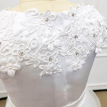 Personalized White 1st Communion Dresses for Girls |Holy Communion Dress|Baptism Gown | Tulle Flower Girl Dresses  |Junior Bridesmaid Dress