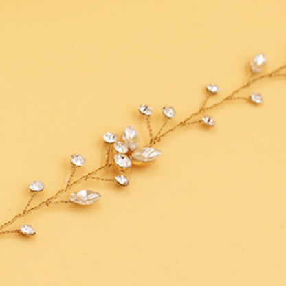 Clear Rhinestone Crystal Pearl Headband Wedding Bridal Silver or gold Hairbands Hair Vine