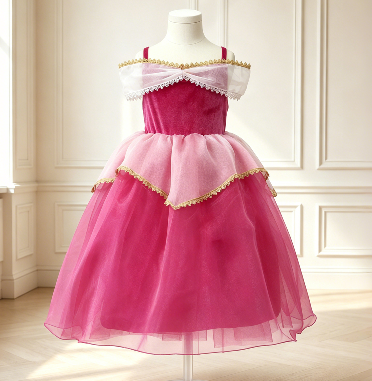 Girls Sleeping Beauty Dress, Girls Aurora Costume, Princess Party Dress up,Halloween Costume, Girls Princess Outfit, Princess Aurora Dress