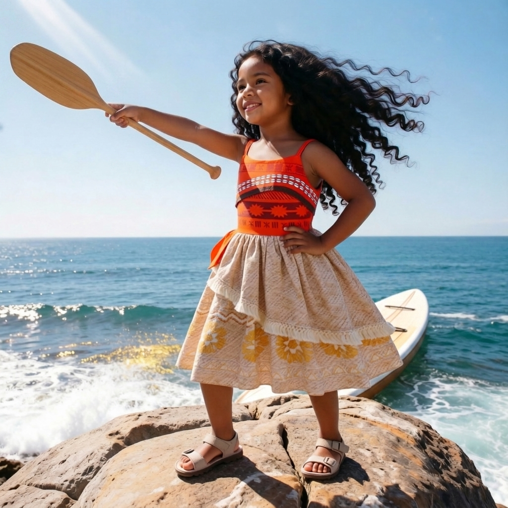 Girls Moana Dress,Moana Costume, Moana Party Dress,Moana Halloween Costume,Moana Birthday Dress,Princess  Costume, Hawaiian Princess Dress