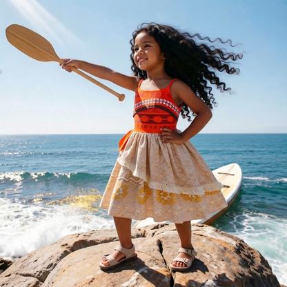 Girls Moana Dress,Moana Costume, Moana Party Dress,Moana Halloween Costume,Moana Birthday Dress,Princess  Costume, Hawaiian Princess Dress