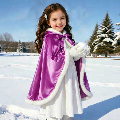 Princess Hooded Cloak,Medieval Cape with Hood,Princess Cloak,Hooded Cape Cloak,Elsa Cloak, Kids Hooded Cloak,Girls Winter Cape,Cosplay Cloak