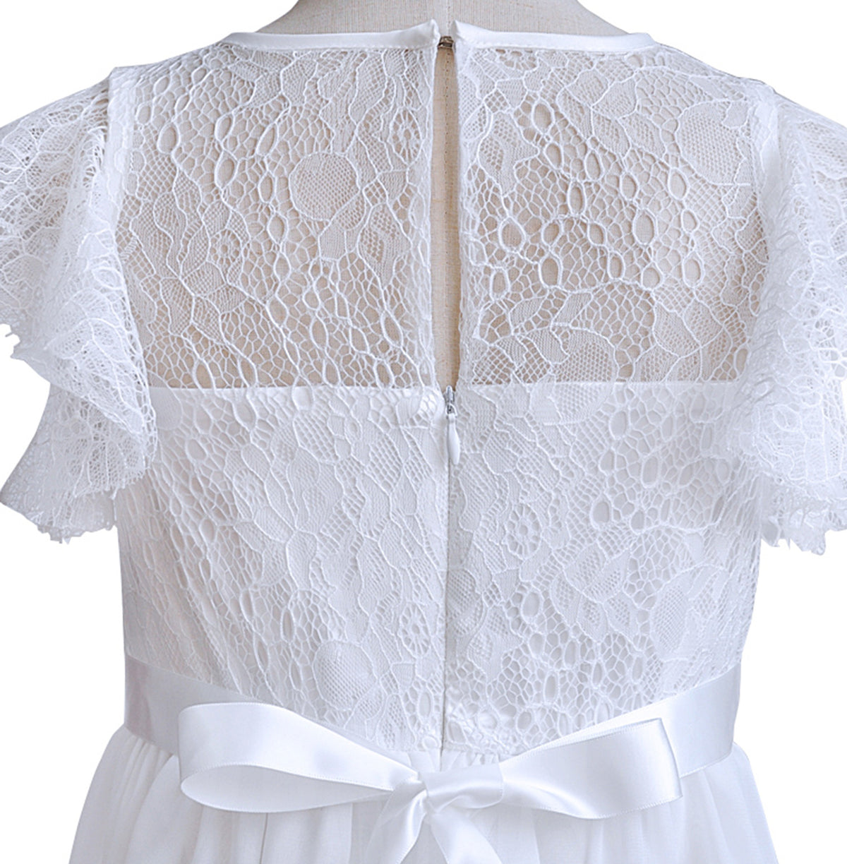 Personalized White Lace 1st Communion Dresses|Holy Communion Dresses|Girls  Birthday Dress|Junior Bridesmaid Dress|Rustic Flower Girl Dress