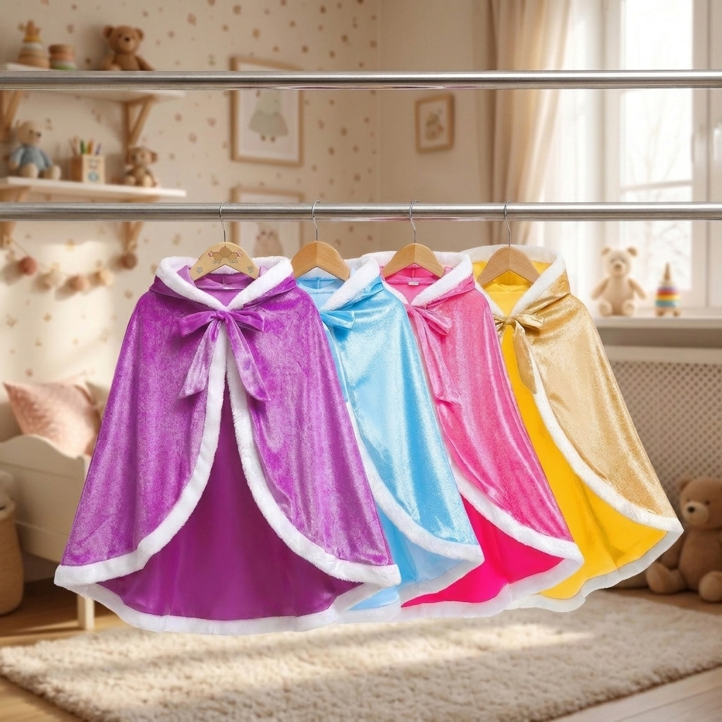 Princess Hooded Cloak,Medieval Cape with Hood,Princess Cloak,Hooded Cape Cloak,Elsa Cloak, Kids Hooded Cloak,Girls Winter Cape,Cosplay Cloak