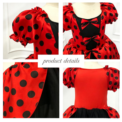 Red Ladybug Polka Dot Tulle Dress,Toddler Girl Bug Costume,Birthday Party Outfit,Halloween Bug Costume,Photo Prop Dress