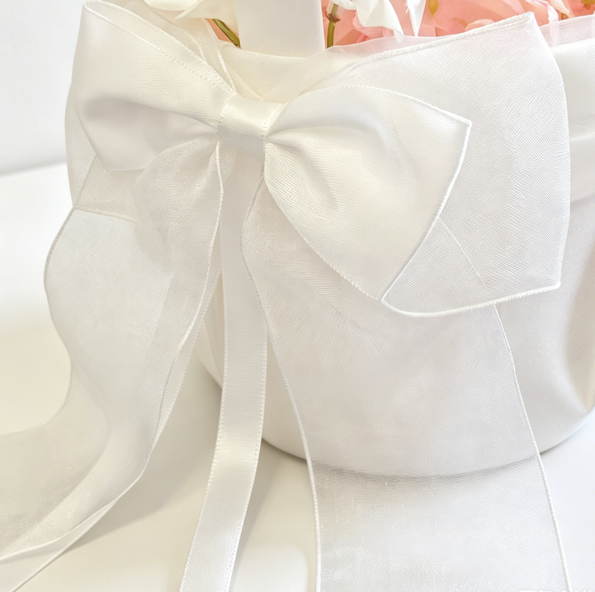 Flower Girl Baskets, Wedding Baskets, Ivory Samll Flower Basket, Rustic Basket, Bridesmaid Basket, Wedding Card Basket, Petite Flower Basket