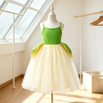 Tiana Princess Dress,Tiana Costume,Tiana Birthday, Princess Tiana Costume,Princess and Frog Dress,Green Princess Dress, Princess Tiana Party