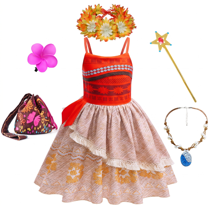 Girls Moana Dress,Moana Costume, Moana Party Dress,Moana Halloween Costume,Moana Birthday Dress,Princess  Costume, Hawaiian Princess Dress
