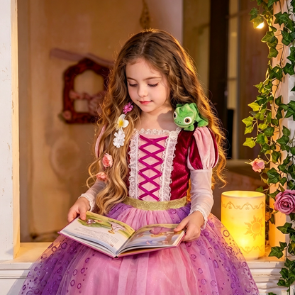 Girls Rapunzel Costume, Rapunzel Dress, Rapunzel Tangled Dress,Rapunzel Party Dress,Tangled Party Dress,Tangled Costume,Girls Princess Dress