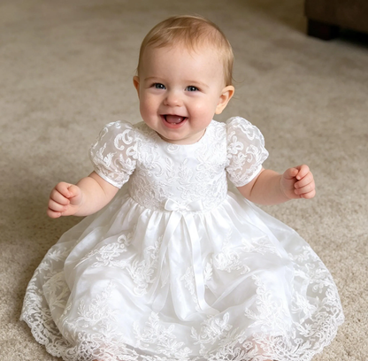 Personalized Baby Girl Baptism Dresses|Lace Christening Dress|Baby Blessing Dress|Christening Keepsake|1st Birthday Dress|Baptism Gown Girl