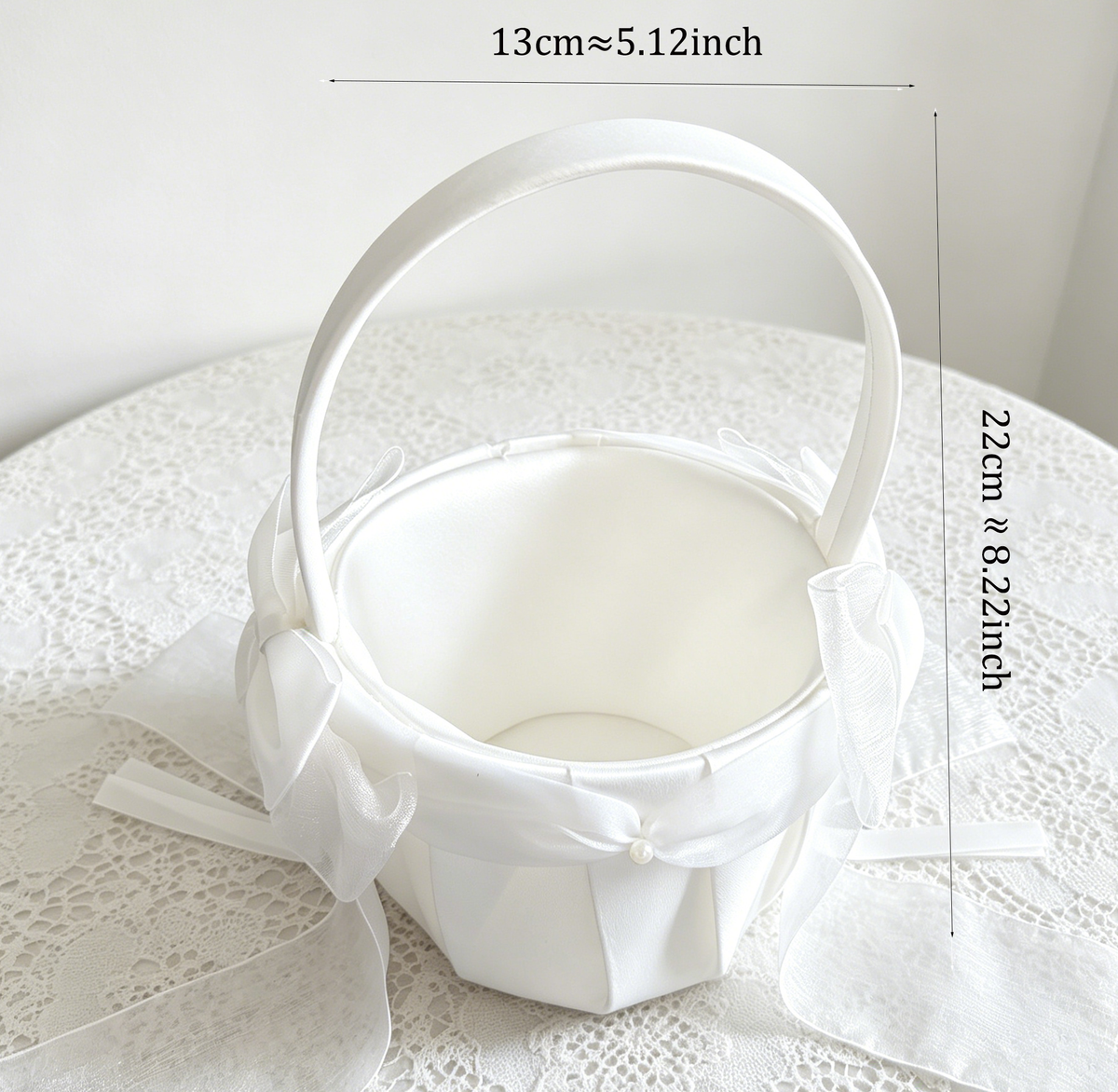 Flower Girl Baskets, Wedding Baskets, Ivory Samll Flower Basket, Rustic Basket, Bridesmaid Basket, Wedding Card Basket, Petite Flower Basket