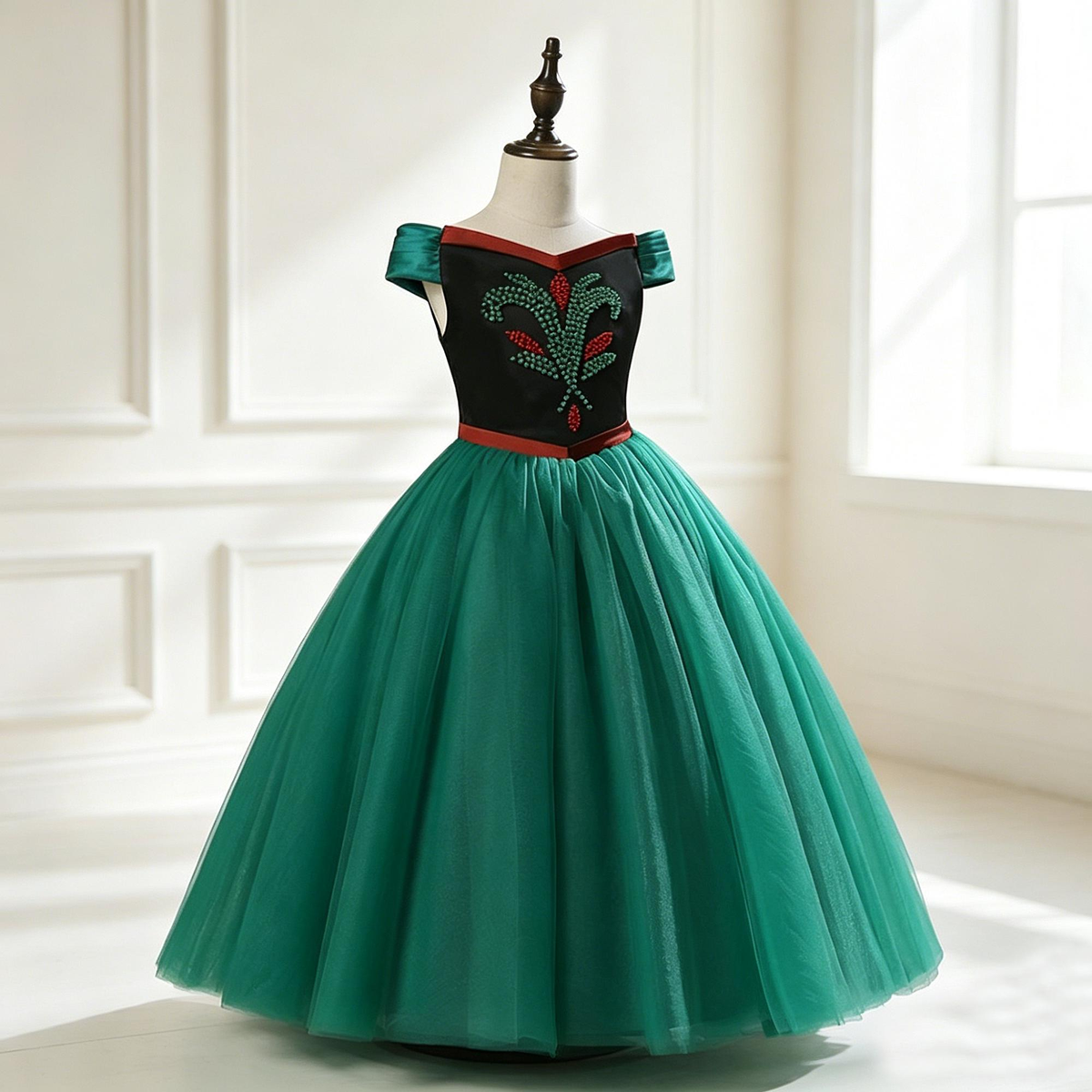 Girl Anna Coronation Dress, Frozen Inspired Princess Gown, Fairy Tale Party Wear,Girl Anna Birthday Outfit