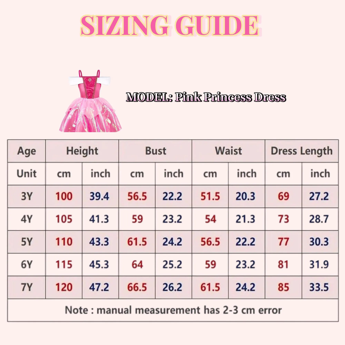 Princess Aurora Inspired Pink Ball Gown for Girls, Sleeping Beauty Costume,Aurora Costume,Elegant Princess Ballgown for Girls