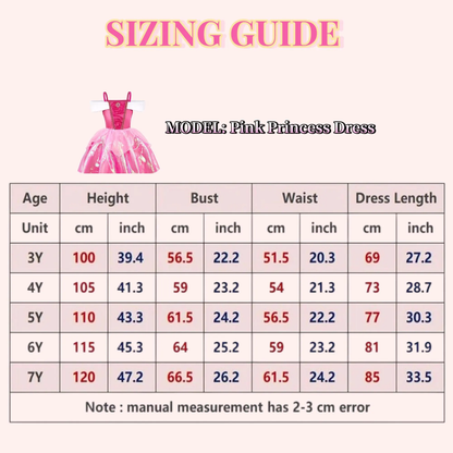 Princess Aurora Inspired Pink Ball Gown for Girls, Sleeping Beauty Costume,Aurora Costume,Elegant Princess Ballgown for Girls