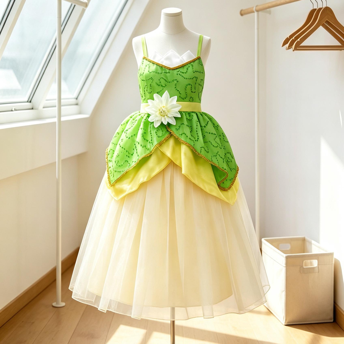 Tiana Princess Dress,Tiana Costume,Tiana Birthday, Princess Tiana Costume,Princess and Frog Dress,Green Princess Dress, Princess Tiana Party