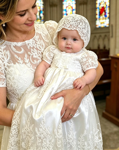 Personalized Baby Girl Baptism Dresses|Lace Christening Dress|Baby Blessing Dress|Christening Keepsake|1st Birthday Dress|Baptism Gown Girl