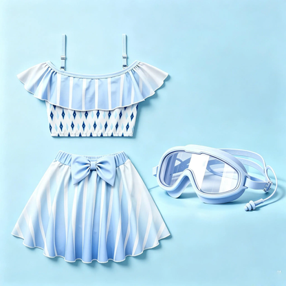 Girls Elsa Swimsuit Set, Girls Bathing Suit,Girls Swimwear,Kids Beach Outfit,Girls Birthday Swim,Kids Swimsuit,Baby Girl Swimsuit