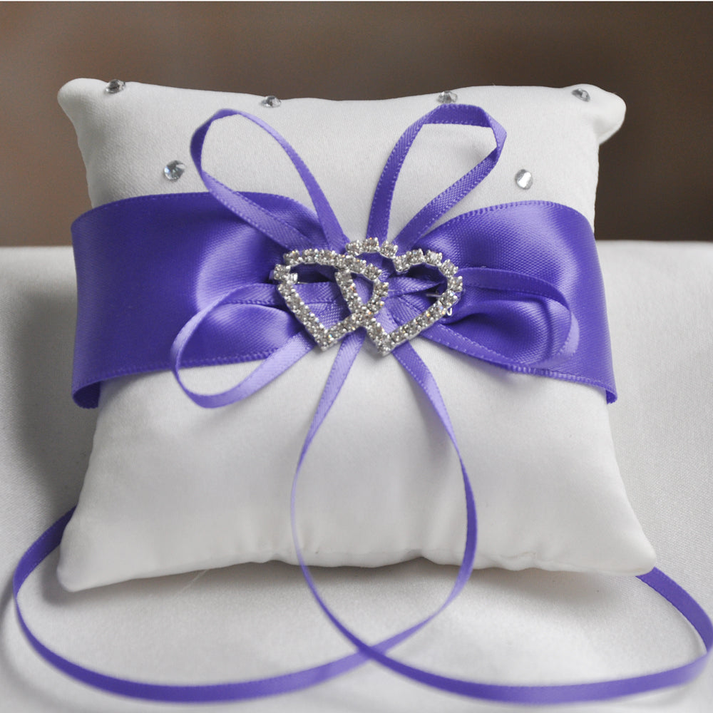 Bridal Wedding Ring Pillow Ceremony Ring Bearer Pillow Cushion Crystal