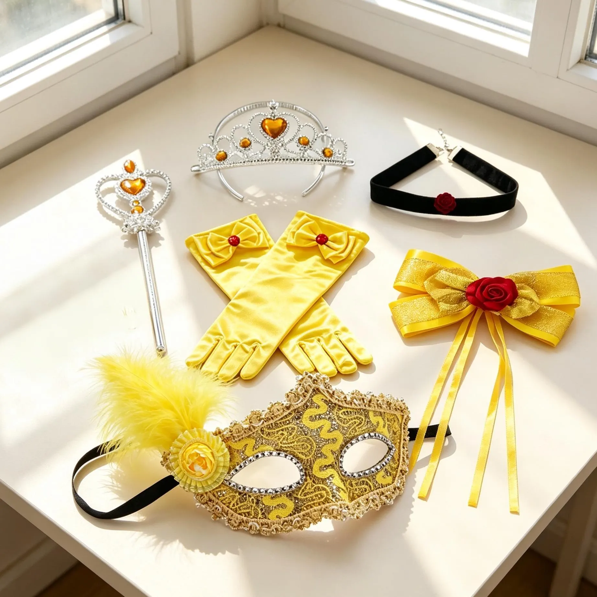 Light up Belle Princess Inspired Dress, Beauty and the Beast Outfit, Kids Princess Gown for Birthday Party, Halloween Cosplay