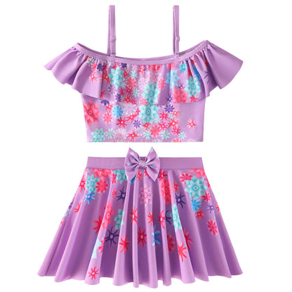 Girls Encanto Isabela Swimsuit Set, Girls Bathing Suit,Girls Swimwear,Kids Beach Outfit,Girls Birthday Swim,Kids Swimsuit,Baby Girl Swimsuit