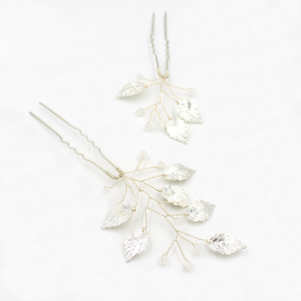 Fashion gold or silver leaves Hair Pins Wedding Bridal Jewelry Hair Accessories