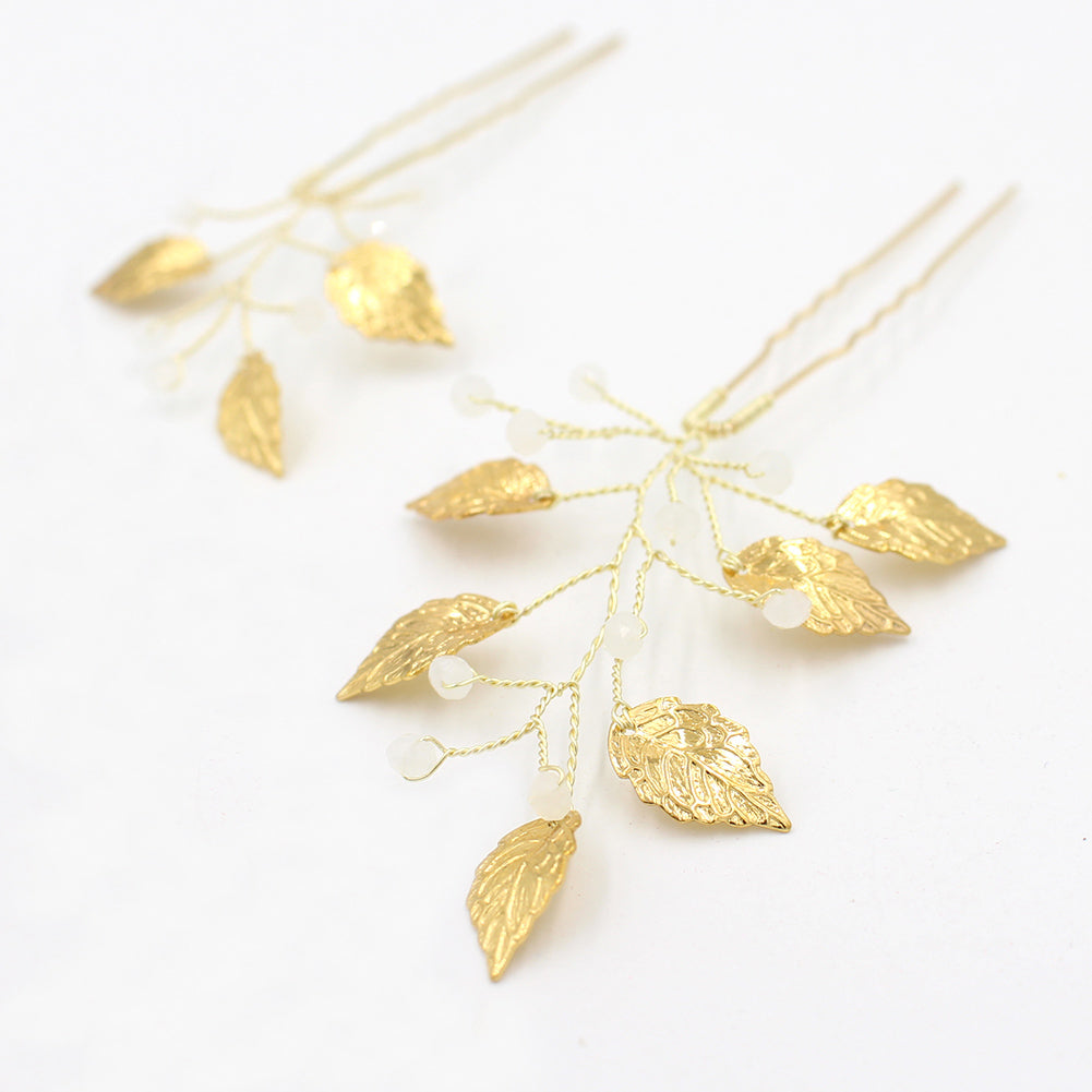 Fashion gold or silver leaves Hair Pins Wedding Bridal Jewelry Hair Accessories