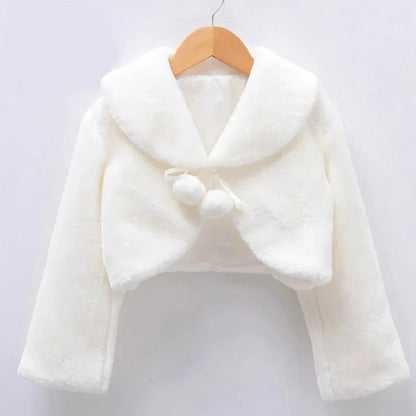 Girls Faux Fur Bolero Princess Shawl Wraps Girls Shrug Coat Jacket