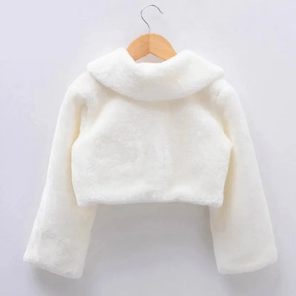 Girls Faux Fur Bolero Princess Shawl Wraps Girls Shrug Coat Jacket