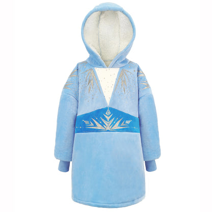 Kids Wearable Blanket Hoodie Princess Oversized Blanket Sweatshirt with Hood