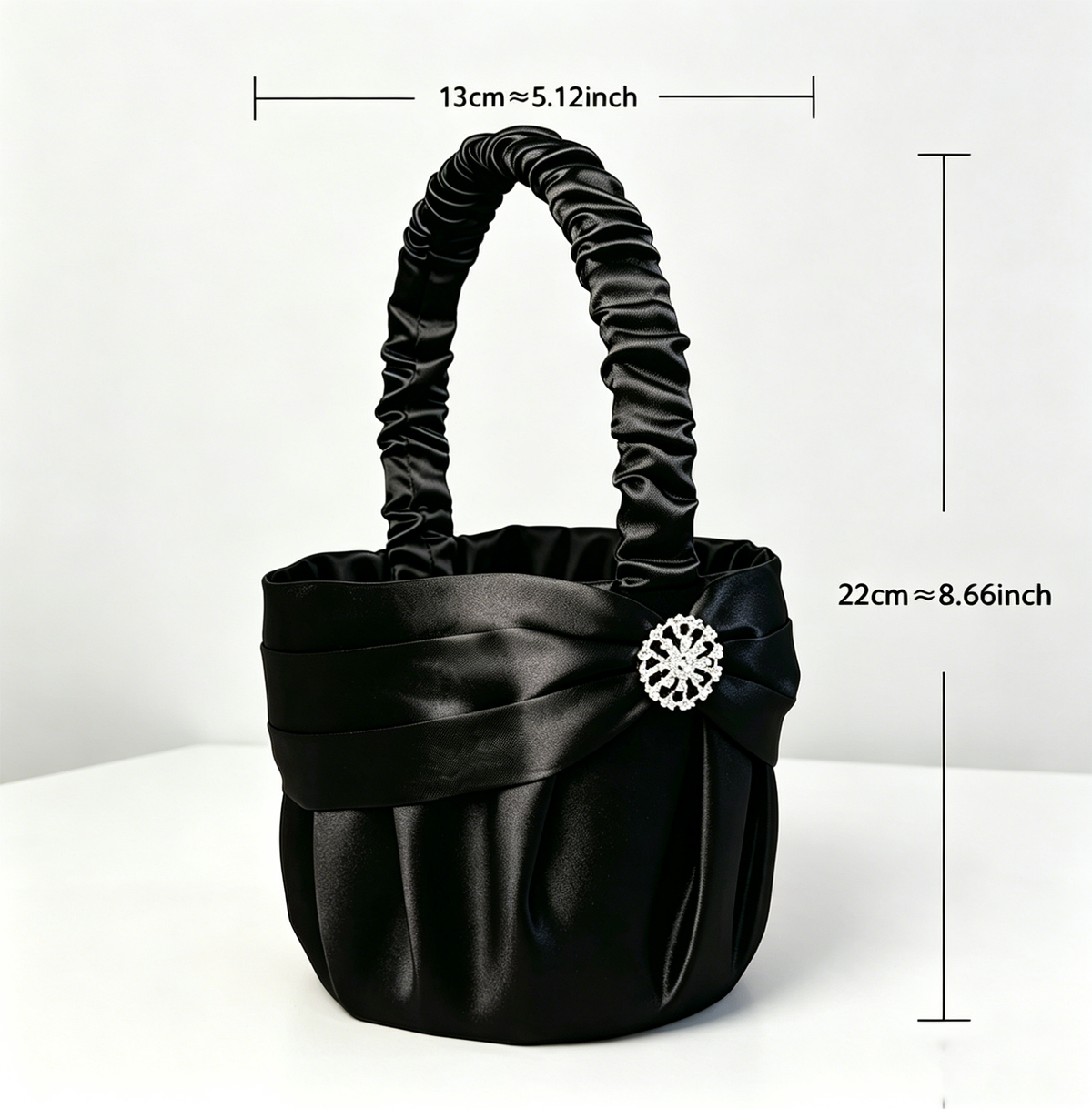 Black Wedding Baskets | Black Ring Pillow| Pillow Basket  Set | Black Ring Bearer Pillow | Black Flower Girl Basket |Black Satin Ring Pillow