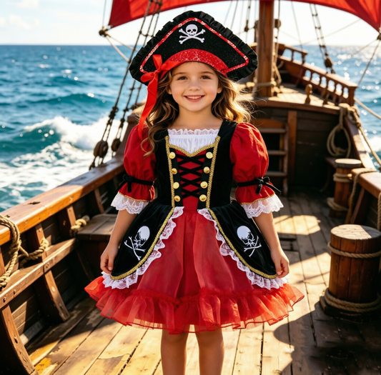 Girls Pirate Costume,Toddler Captain Pirate Costume,Pirate Outfit for Kids,Pirate Costume for Party,Girls Pirate Dress,Pirate Cosplay