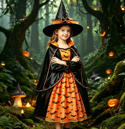 Girls Witch Dress, Vampire Dress, Kids Vampire Costume,Witch costume,Scary Girl Costume,Vampire Cosplay, Girls Halloween Dress, Gothic Dress