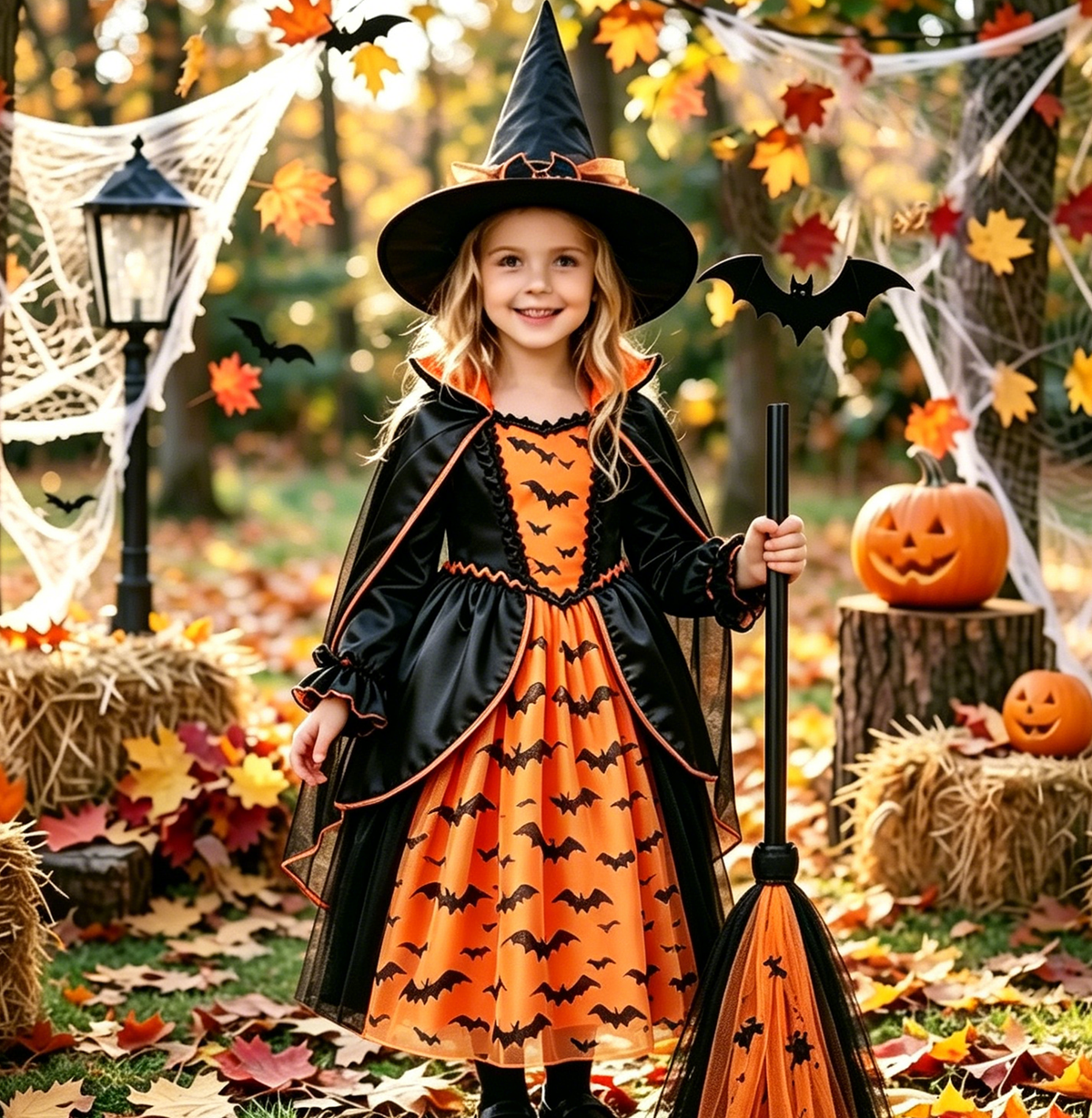 Girls Witch Dress, Vampire Dress, Kids Vampire Costume,Witch costume,Scary Girl Costume,Vampire Cosplay, Girls Halloween Dress, Gothic Dress